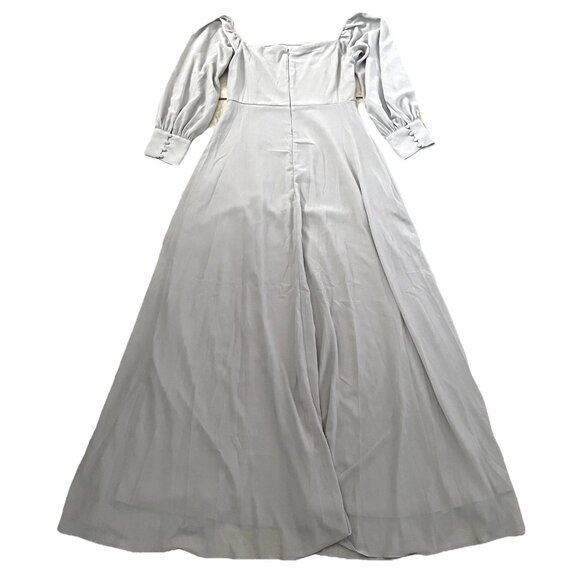 Lulu's Light Gray Off-Shoulder Maxi Dress - Picture 3 of 8